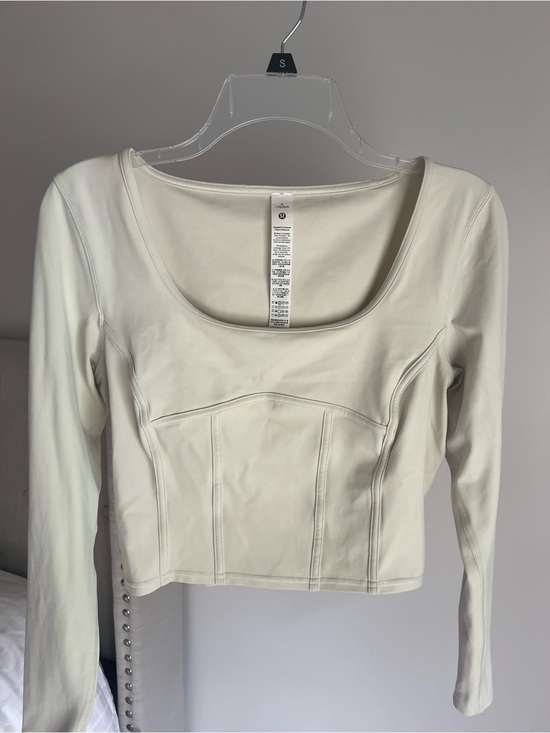 lululemon athletica Tops - lululemon athletica Cream Long Sleeve Scoop-Neck Corset Top